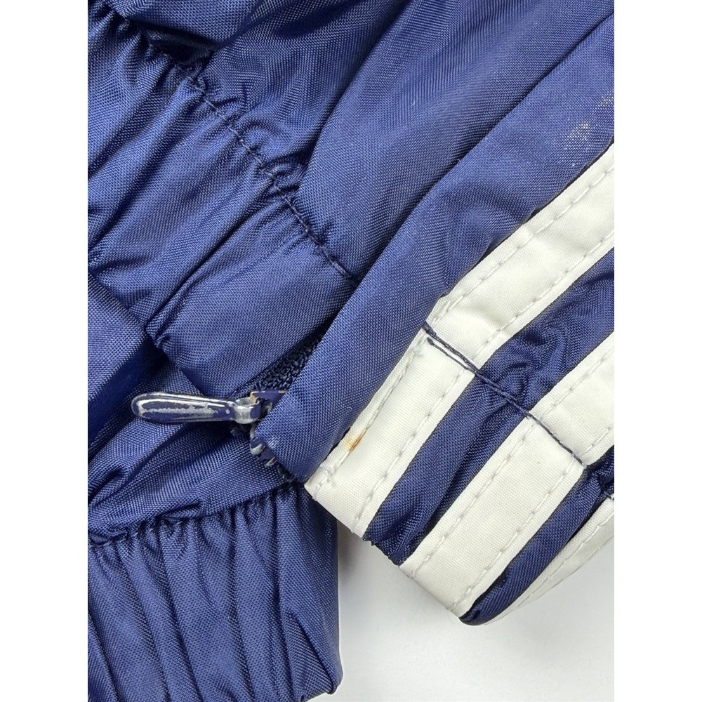Vintage Y2K Adidas 3 Stripe Windbreaker Track Pants Blue Large with Zip Ankles - Picture 12 of 12